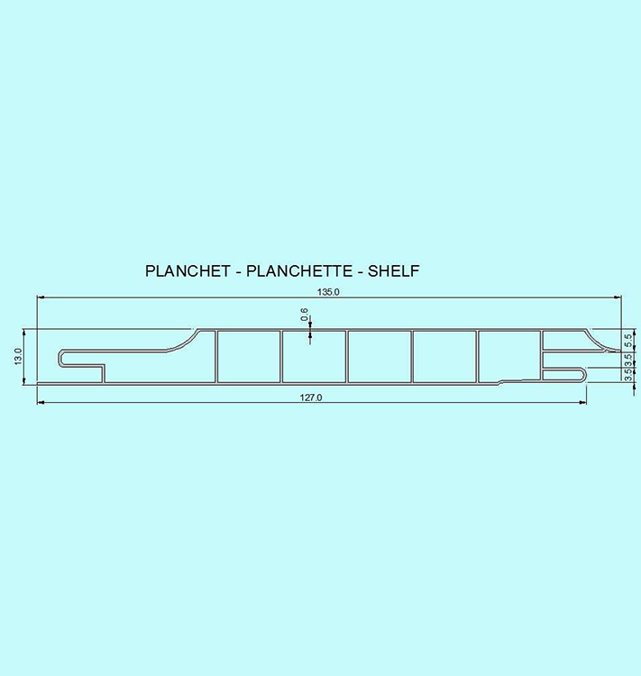 PlasTec standard Shelf profile