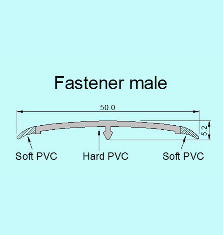 PlasTec standard Connecting profile Fastener Male
